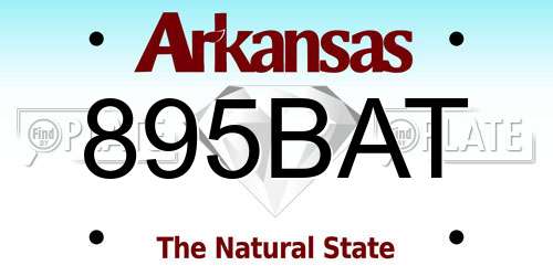 895BAT Arkansas License Plate