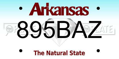 895BAZ Arkansas License Plate