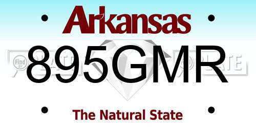 895GMR Arkansas License Plate