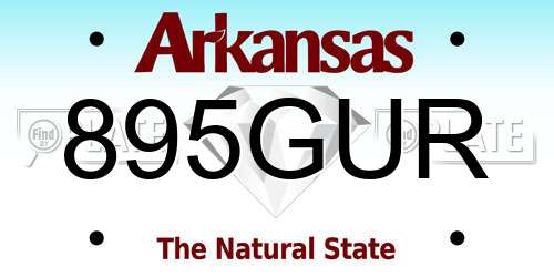 895GUR Arkansas License Plate