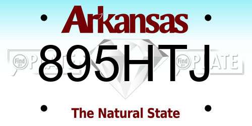 895HTJ Arkansas License Plate