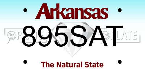 895SAT Arkansas License Plate