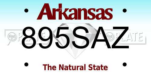 895SAZ Arkansas License Plate