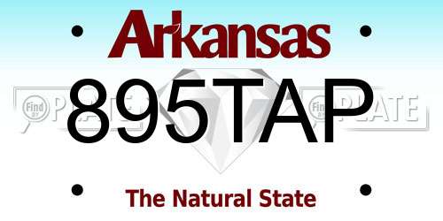 895TAP Arkansas License Plate
