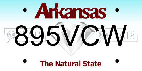 895VCW Arkansas License Plate