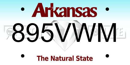 895VWM Arkansas License Plate