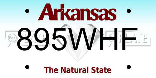895WHF Arkansas License Plate