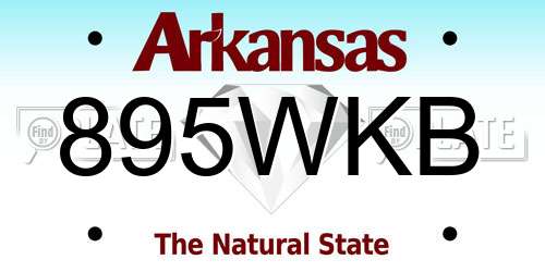895WKB Arkansas License Plate