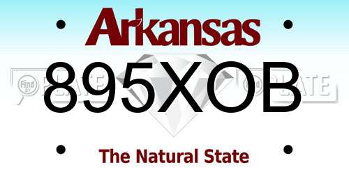 895XOB Arkansas License Plate
