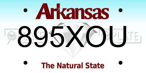 895XOU Arkansas License Plate