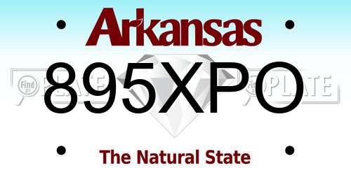 895XPO Arkansas License Plate