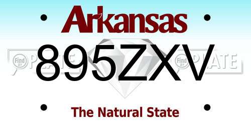 895ZXV Arkansas License Plate