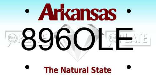 896OLE Arkansas License Plate