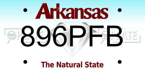 896PFB Arkansas License Plate