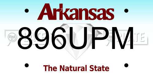 896UPM Arkansas License Plate
