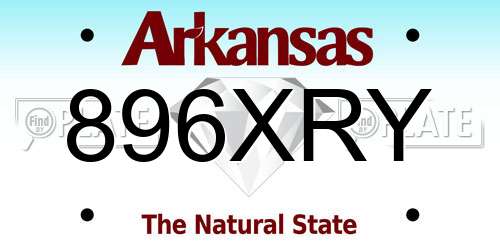 896XRY Arkansas License Plate