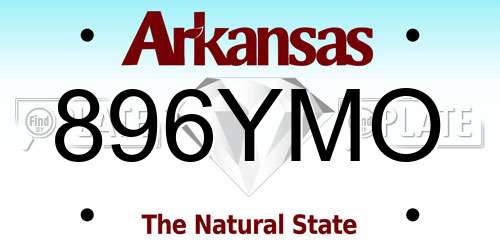896YMO Arkansas License Plate