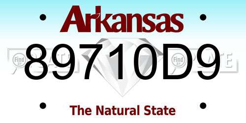 89710D9 Arkansas License Plate