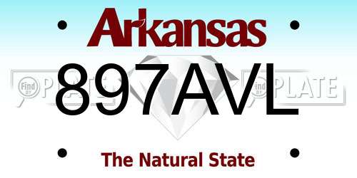 897AVL Arkansas License Plate