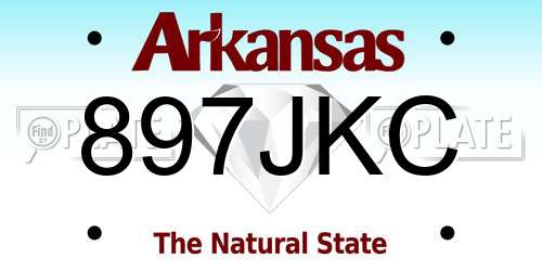 897JKC Arkansas License Plate