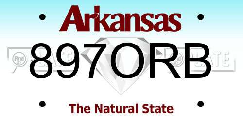 897ORB Arkansas License Plate