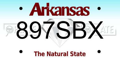 897SBX Arkansas License Plate
