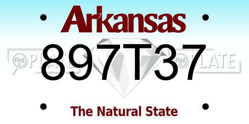 897T37 Arkansas License Plate