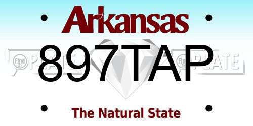 897TAP Arkansas License Plate