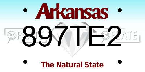 897TE2 Arkansas License Plate
