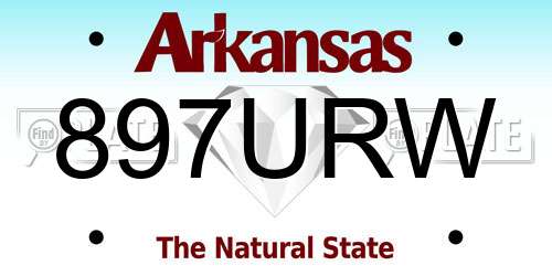 897URW Arkansas License Plate