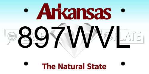 897WVL Arkansas License Plate