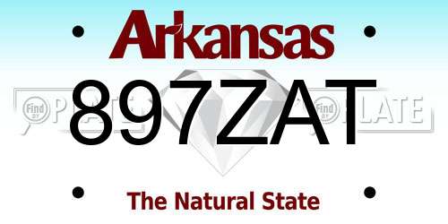 897ZAT Arkansas License Plate