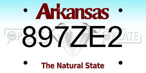 897ZE2 Arkansas License Plate