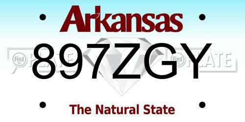 897ZGY Arkansas License Plate