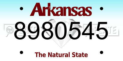 8980545 Arkansas License Plate