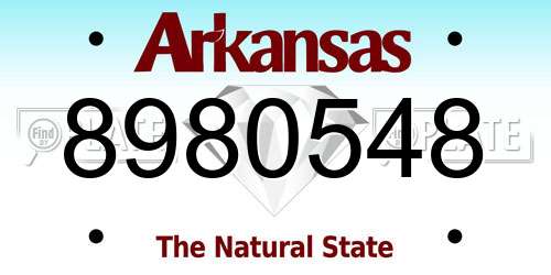 8980548 Arkansas License Plate
