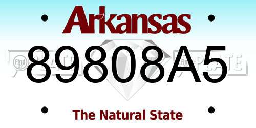 89808A5 Arkansas License Plate
