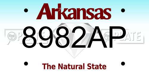 8982AP Arkansas License Plate