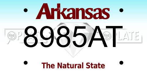 8985AT Arkansas License Plate