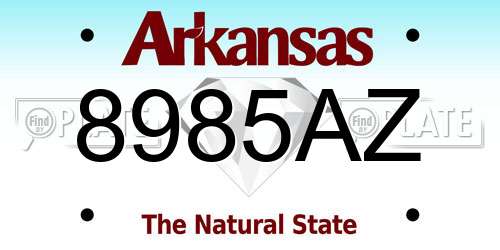 8985AZ Arkansas License Plate