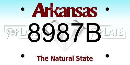 8987B Arkansas License Plate