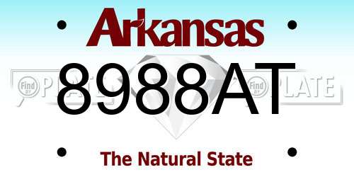 8988AT Arkansas License Plate