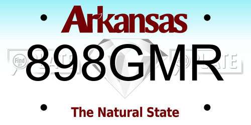 898GMR Arkansas License Plate