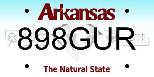 898GUR Arkansas License Plate