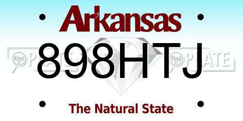 898HTJ Arkansas License Plate