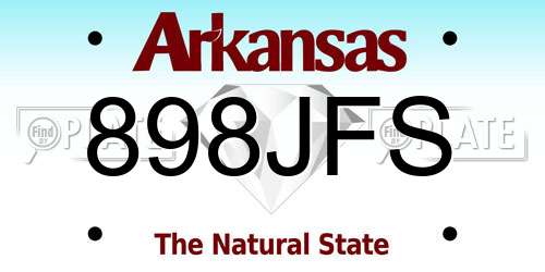 898JFS Arkansas License Plate