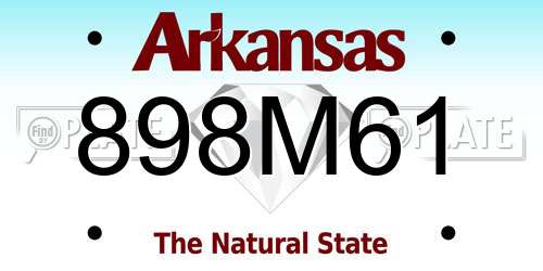 898M61 Arkansas License Plate