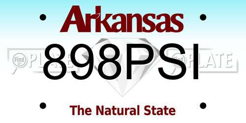 898PSI Arkansas License Plate