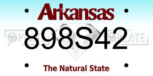 898S42 Arkansas License Plate