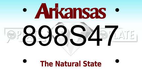 898S47 Arkansas License Plate